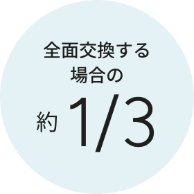 全面交換する場合の約３分の１